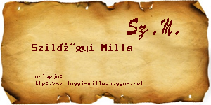 Szilágyi Milla névjegykártya